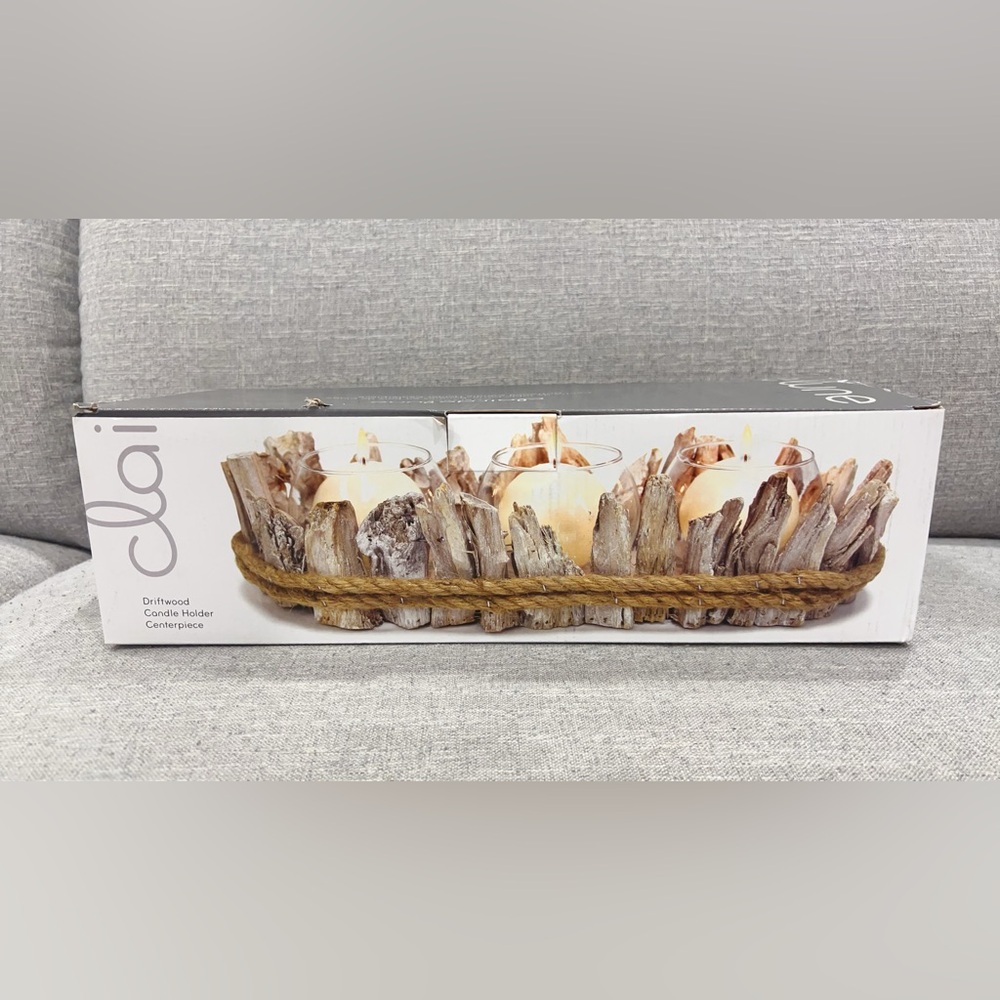 Clair De Lune Driftwood Candle Holder Centerpiece Unopened Box